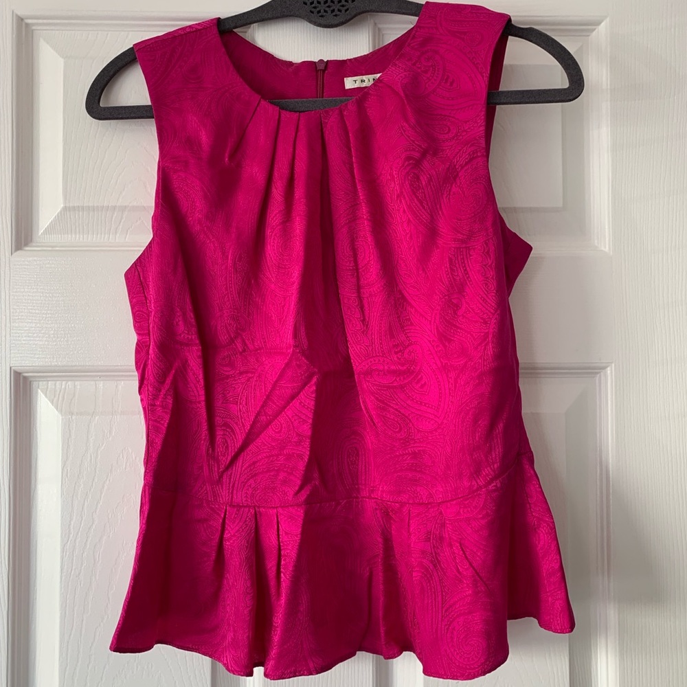 Trina Turk Silk Peplum Blouse Size 2